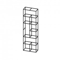 Стелаж RFG Boxi M, метален, 720 х 370 х 2120 mm, черен - Rfg