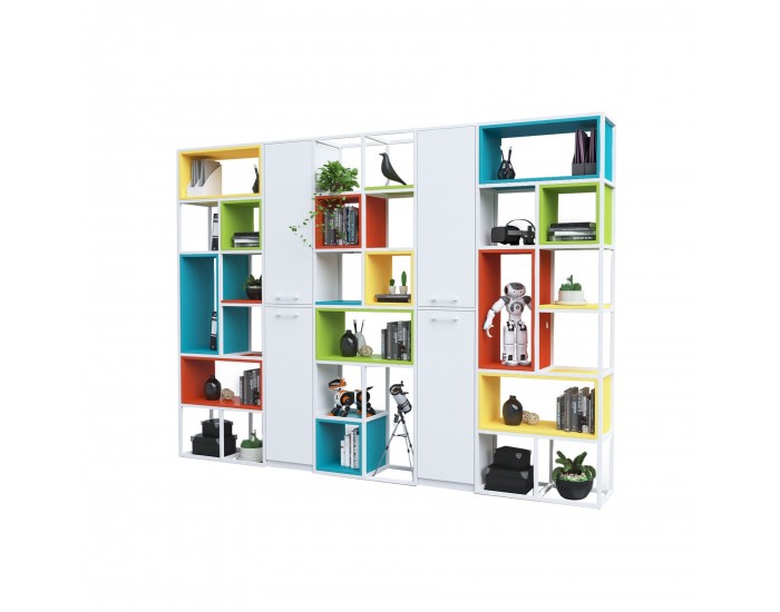 Стелаж RFG Boxi S, метален, 720 х 370 х 2120 mm, бял