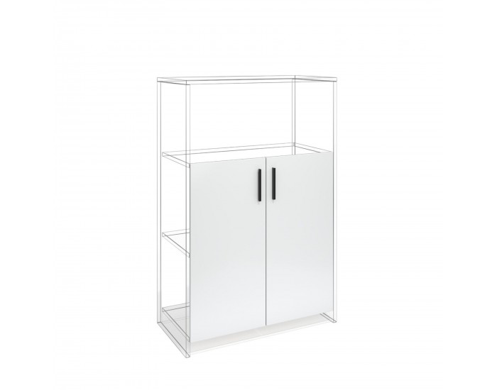 Врата RFG RV3 Monaco S3, 380 х 18 х 760 mm, ПДЧ 18 mm, 2 броя в комплект, бял