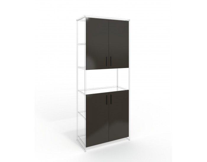 Врата RFG RV3 Chicago, 380 х 18 х 760 mm, ПДЧ 18 mm, тъмносива, 4 броя в комплект