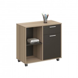 Шкаф RFG Milano, 800 х 400 х 750 mm, ПДЧ, светъл дъб и тъмносиво - Rfg
