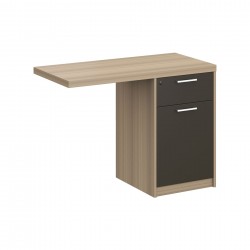 Помощен плот с контейнер RFG Milano, 1000 х 480 х 750 mm, ПДЧ, светъл дъб и тъмносиво - Rfg