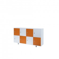 Шкаф RFG Dale, с 8 отделения, 1630 х 400 х 933 mm, ПДЧ, бяло-оранжев - Rfg