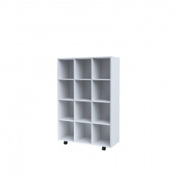 Шкаф RFG, с 12 клетки, с колелца, 1040 х 400 х 1500 mm, ПДЧ, бял - Rfg