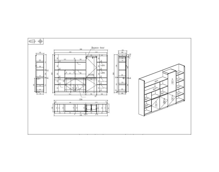 Шкаф RFG Savona, 2800 х 435 х 2000 mm, ПДЧ, австралийски дъб и сиво