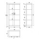 Шкаф RFG Monaco, 800 x 400 x 1600 mm, ПДЧ, бряст и черно