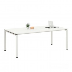 Заседателна маса RFG Monaco, 2000 х 1000 х 750 mm, правоъгълен плот, ПДЧ 25 mm, метална основа, бяла - Rfg