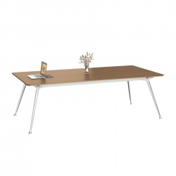 Заседателна маса RFG Paris, 2400 х 1200 х 750 mm, правоъгълен плот, ПДЧ 25 mm, орех и светлосиво - Rfg