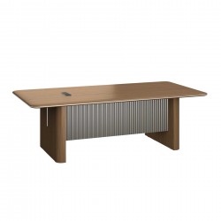 Заседателна маса RFG Parma, 2400 х 1200 х 750 mm, правоъгълен плот, ПДЧ 50 mm, орех и перлен графит - Rfg