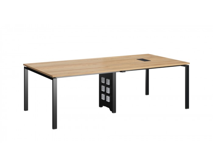 Заседателна маса RFG Monaco, 2400 х 1200 х 750 mm, ПДЧ 25 mm, плот бряст, черни метални крака