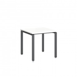 Заседателна маса RFG Monaco, 800 x 800 x 750 mm, ПДЧ 25 mm, бял плот, черни метални крака - Rfg