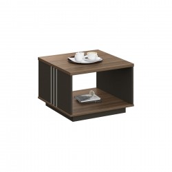 Ниска маса RFG Chicago, 600 х 600 х 420 mm, квадратен плот, ПДЧ 25 mm, дъб Рейн и тъмносиво - Rfg