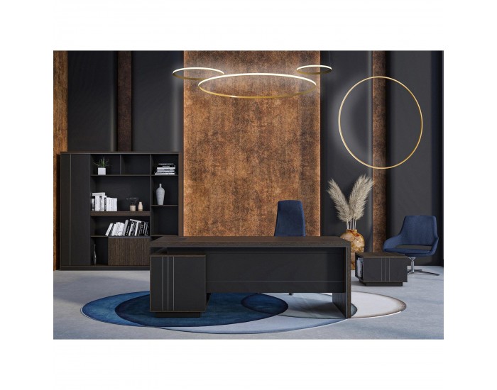 Ниска маса RFG Chicago, 600 х 600 х 420 mm, квадратен плот, ПДЧ 25 mm, дъб Рейн и тъмносиво