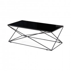 Ниска маса RFG Cubo, 1200 х 600 х 440 mm, правоъгълен стъклен плот, черна - Rfg