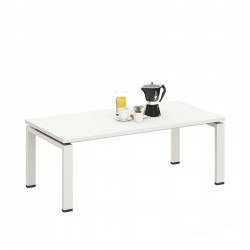 Ниска маса RFG Monaco, 1200 х 600 х 450 mm, правоъгълен плот, ПДЧ 25 mm, метална основа, бяла - Rfg
