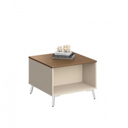 Ниска маса RFG Paris, 600 х 600 х 450 mm, квадратен плот, ПДЧ 25 mm, орех и светлосиво - Rfg