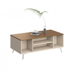 Ниска маса RFG Paris, 1200 х 600 х 450 mm, правоъгълен плот, ПДЧ 25 mm, орех и светлосиво - Rfg