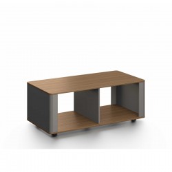 Ниска маса RFG Parma, 1200 х 600 х 450 mm, правоъгълен плот, ПДЧ 25 mm, орех и перлен графит - Rfg