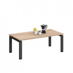 Ниска маса RFG Monaco, 1200 х 600 х 450 mm, правоъгълен плот, ПДЧ 25 mm, черна метална основа, плот бряст - Rfg