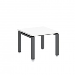 Ниска маса RFG Monaco, 600 x 600 x 450 mm, ПДЧ 25 mm, бял плот, черни метални крака - Rfg