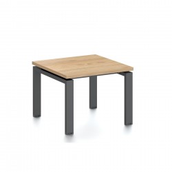 Ниска маса RFG Monaco, 600 x 600 x 450 mm, ПДЧ 25 mm, плот бряст, черни метални крака - Rfg