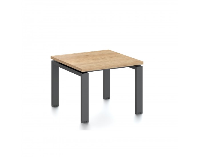 Ниска маса RFG Monaco, 600 x 600 x 450 mm, ПДЧ 25 mm, плот бряст, черни метални крака