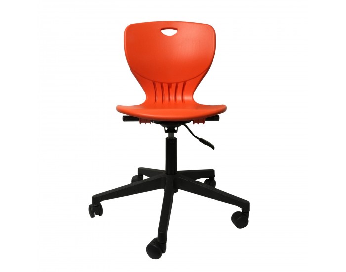 Ученически стол RFG Maxima Move Black, полипропилен, до 120 kg, оранжев, 2 броя в комплект