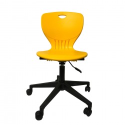 Ученически стол RFG Maxima Move Black, полипропилен, до 120 kg, жълт - Rfg