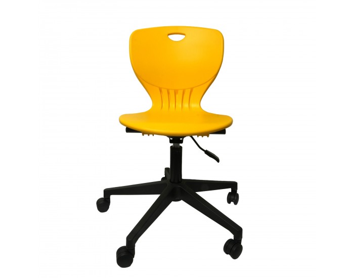 Ученически стол RFG Maxima Move Black, полипропилен, до 120 kg, жълт