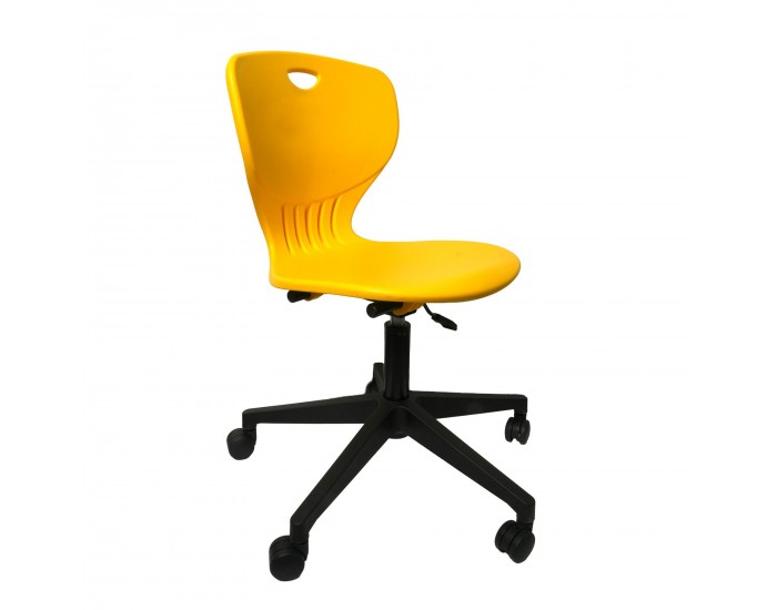 Ученически стол RFG Maxima Move Black, полипропилен, до 120 kg, жълт