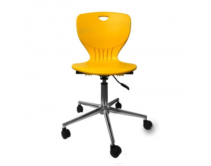 Ученически стол RFG Maxima Move Chrome, полипропилен, до 120 kg, жълт