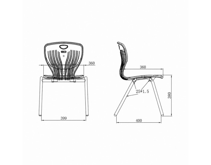 Ученически стол RFG Maxima A, от I до V клас, 36 х 38 х 38 cm, до 120 kg, круша