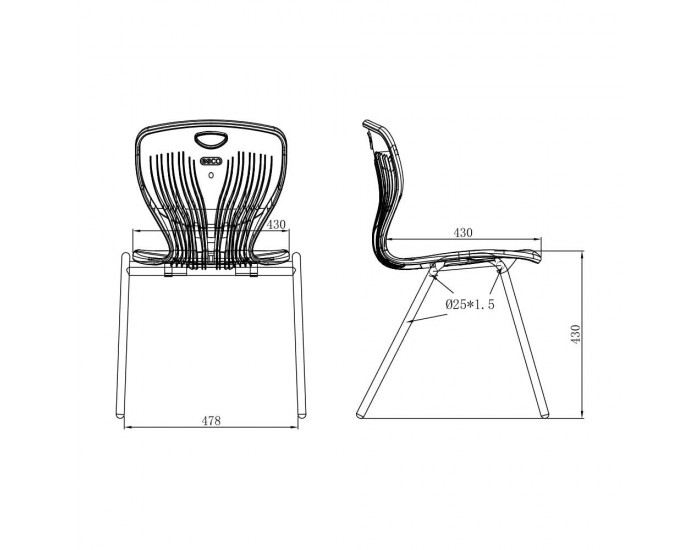 Ученически стол RFG Maxima A, от V до VIII клас, 43 х 45 х 43 cm, до 120 kg, круша