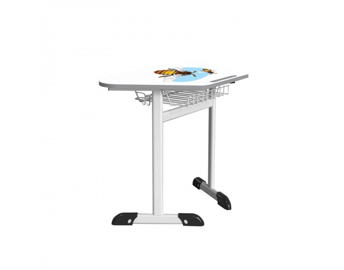 Ученическа маса RFG Jam, едноместна, от I до IV клас, 700 х 500 х 670 mm, MDF, сива