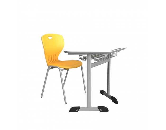 Ученическа маса RFG Jam, едноместна, от I до IV клас, 700 х 500 х 670 mm, MDF, сива