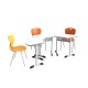 Ученическа маса RFG Jam, едноместна, от I до IV клас, 700 х 500 х 670 mm, MDF, сива