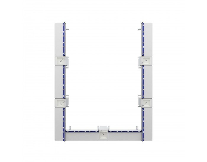 Ученическа маса RFG Flat, лабораторна, над VII клас, 180 х 60 х 75 cm, синьо-бяла