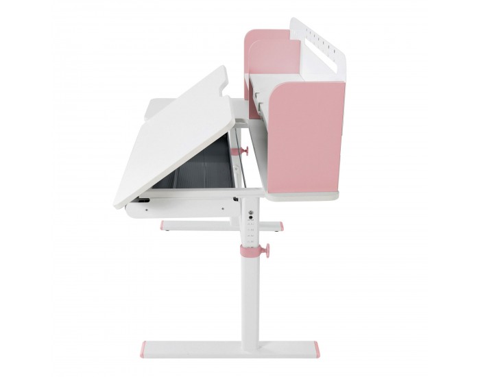 Бюро RFG с регулируема височина Ergo Light 1003A, MDF плот, метални крака, розово