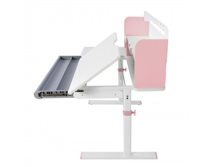 Бюро RFG с регулируема височина Ergo Light 1003A, MDF плот, метални крака, розово