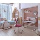 Бюро RFG с регулируема височина Ergo Light 1003A, MDF плот, метални крака, розово