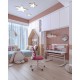 Бюро RFG с регулируема височина Ergo Light 1003A, MDF плот, метални крака, розово