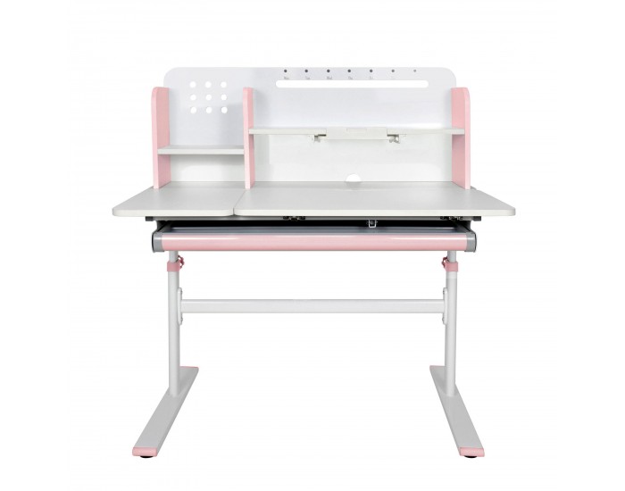 Бюро RFG с регулируема височина Ergo Light 1003A, MDF плот, метални крака, розово