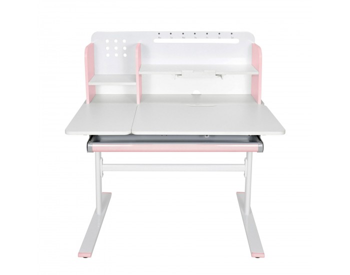 Бюро RFG с регулируема височина Ergo Light 1003A, MDF плот, метални крака, розово