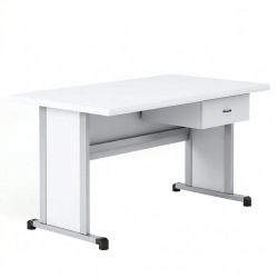 Учителска маса RFG Edu, 1200 х 700 х 750 mm, ПДЧ, бял плот, сиви метални крака - Rfg