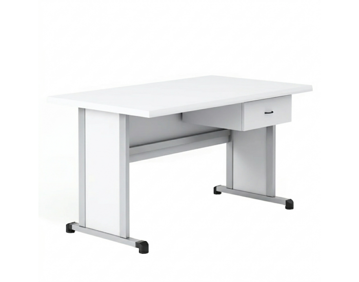 Учителска маса RFG Edu, 1200 х 700 х 750 mm, ПДЧ, бял плот, сиви метални крака