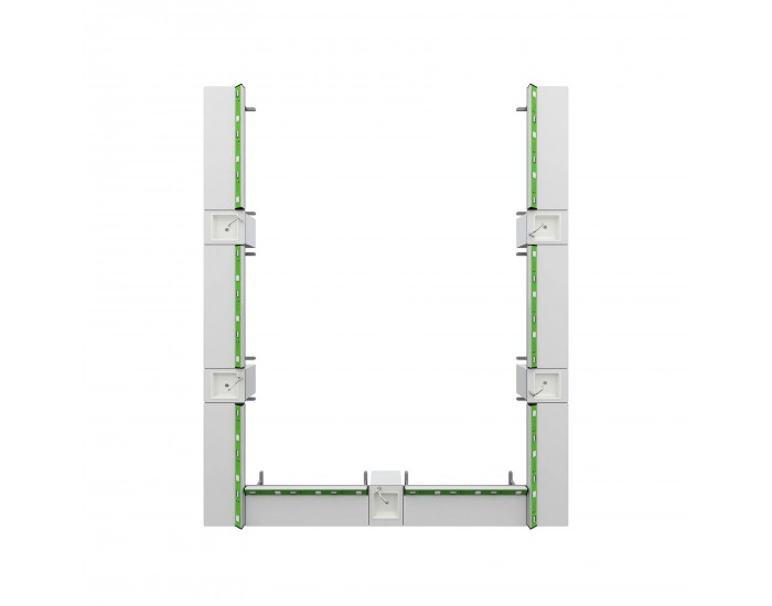Ученическа маса RFG Flat, лабораторна, над VII клас, 180 х 60 х 75 cm, метални крака, зелено-бяла