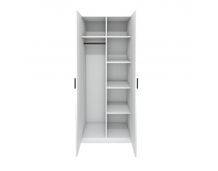 Гардероб RFG Monaco, с рафтове, 800 х 550 х 2000 mm, ПДЧ 18 mm, бял