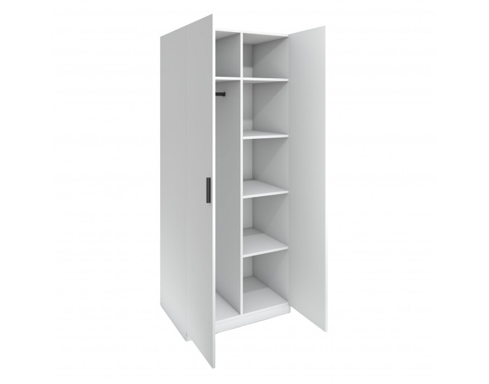 Гардероб RFG Monaco, с рафтове, 800 х 550 х 2000 mm, ПДЧ 18 mm, бял