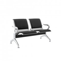 Посетителска пейка RFG Берн, с 2 места, екокожа, метални крака, 1230 х 680 х 770 mm - Rfg