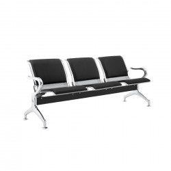 Посетителска пейка RFG Берн, с 3 места, екокожа, метални крака, 1800 х 680 х 770 mm - Rfg